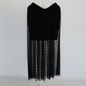Black Polka Dot see thru Maxi skirt